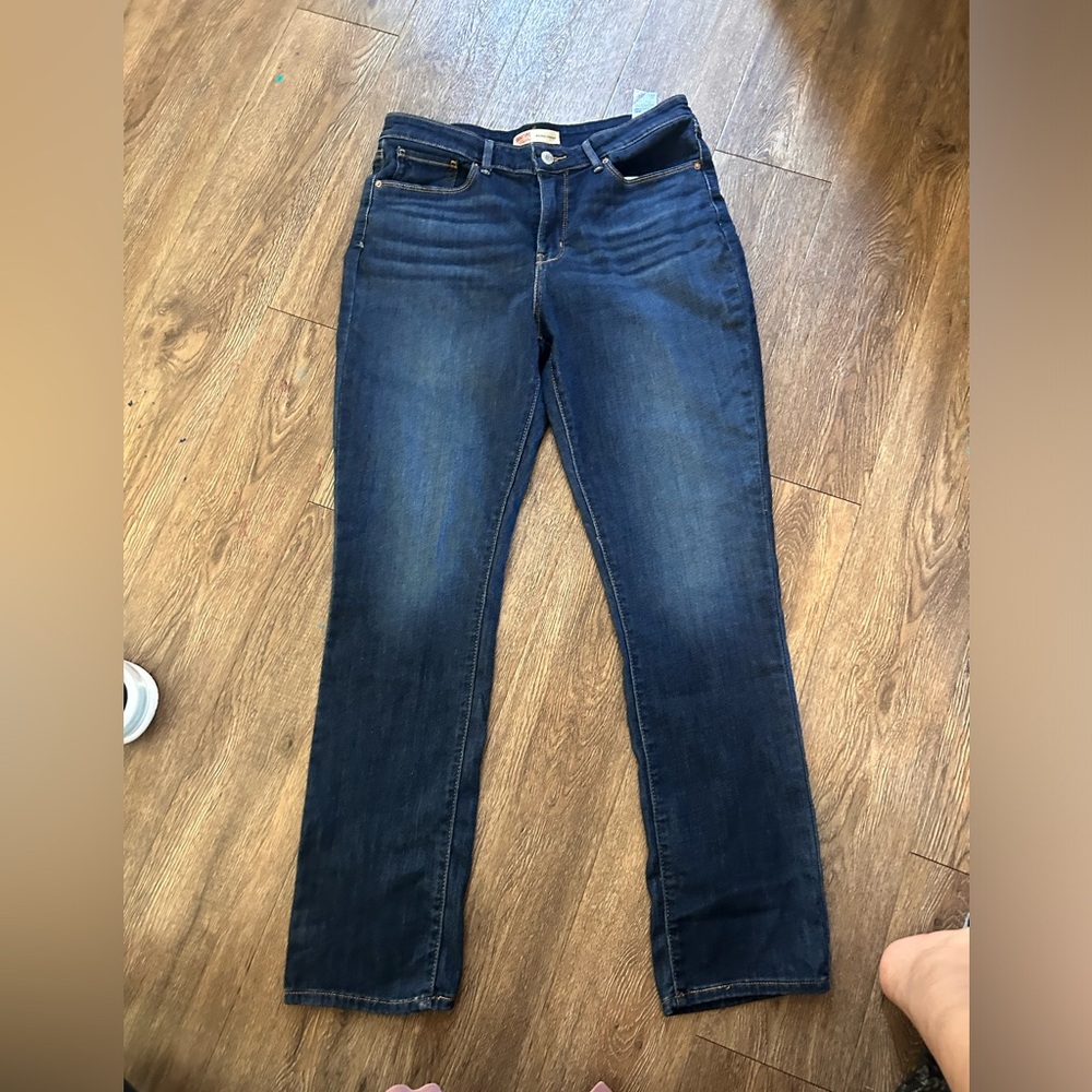 Mid Rise Straight Jeans